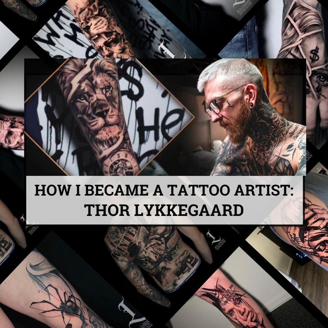 Fotografering Billede Professional tattoo artist makes a tattoo on a young  girls hand på Europostersdk
