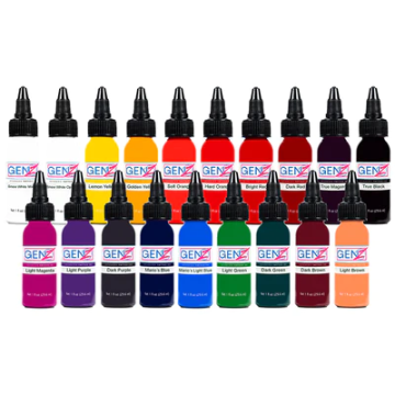 Tintas GEN-Z de Intenze - set de tintas de 19 colores