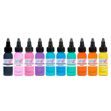 Tintas GEN-Z de Intenze - Set de tonos pastel de 10 colores