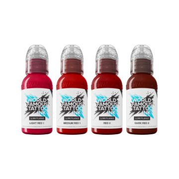 World Famous Limitless Tattoo Ink - Shades of Red Collection - 4x 30ml