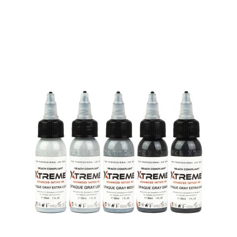 Xtreme Ink - Opaque Grey Set (5 Inks) - 1oz/30ml