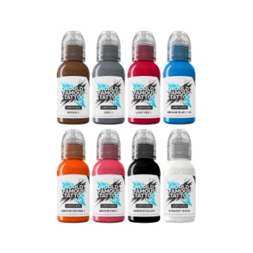 World Famous Limitless Tattoo Ink - Primary Colours Set 2 - 8x 30ml