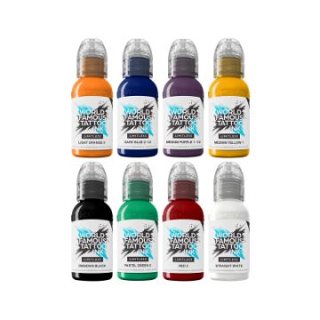 World Famous Limitless Tattoo Ink - Primary Colours Set 1 - 8x 30ml