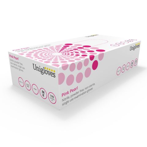 Rękawiczki jednorazowe Unigloves Pearl różowe 