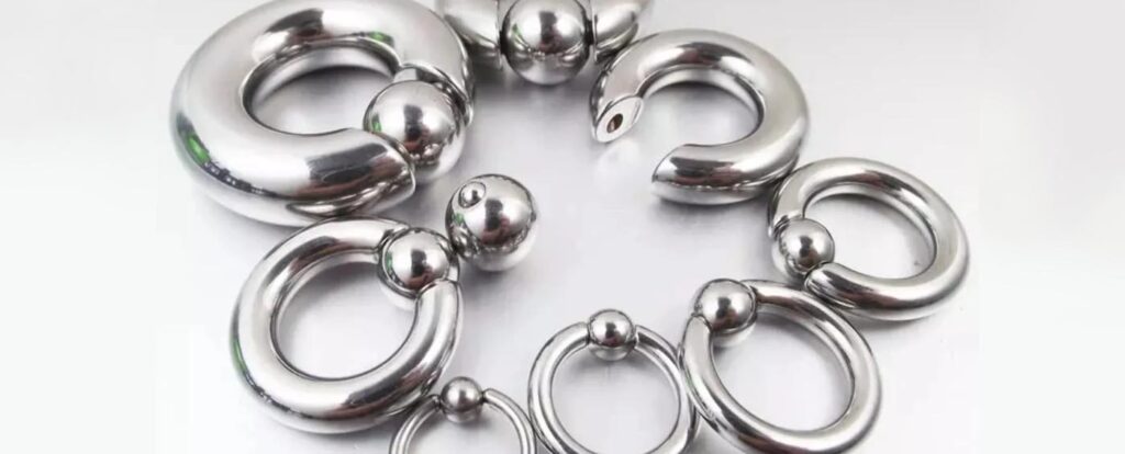 Ball Closure Rings as used for a Prince Albert Piercing.