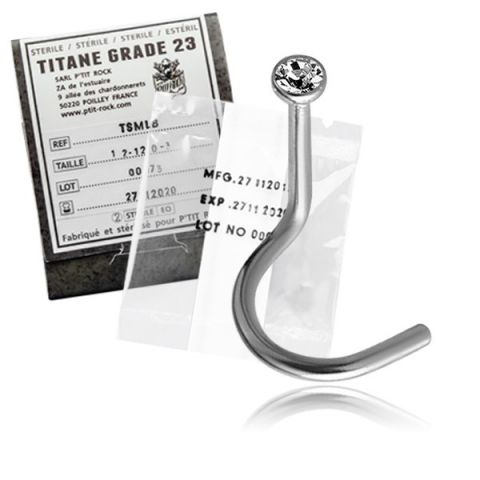 Titanium Nose Stud Sterile 0.8 x 6.5 x 2.35mm