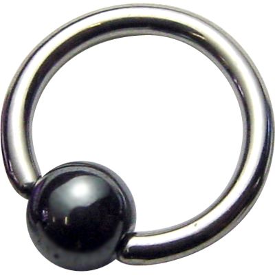 Titanium Ball Closure Rings - Hematite Bead (packs of 10)